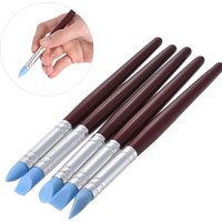 5pcs Rubber Tip Paint Brushes Clay Tools for Sculpture Pottery Color Shaping Blending Drawing Modeling Remove Fingerprints
