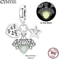 Original 925 Sterling Silver Firefly Heart Starry Sky Pendant for Women DIY Bracelet Necklace Fine Jewelry Birthday Gifts 2026