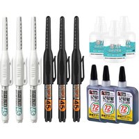 Long Tip Deep Hole Marker Pen Set, 45mm Waterproof White Carpenter Pens Practical Woodworking Office Marking Tools
