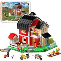 Ranch Cottage building blocks set rural scenery countryside house chicken coop assembly architecture toys children birthday gift