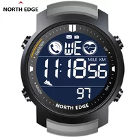 NORTH EDGE LAKER Men's Military Watch 50M Waterproof Sports Stopwatch Pedometer Heart Rate Monitor Compatible with Android