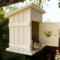 1Pcs Dollhouse Bird Nest Miniature Wooden Birdhouse DIY Chicken Coop Kids Toy Creative Drawing Craft Playroom Decor