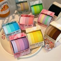 1pc Dopamine candy colored high elasticity rubber band headband tied with meatballs, hair loop headband, durable headband
