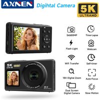 5K Dual Screen Digital Camera 80MP Retro CCD Photographic Cameras 8000W Pixel Auto Focus with 18x Zoom for Kid Adult Photography