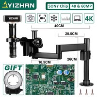 YIZHAN 215X 60MP Desktop-Digitalmikroskop 4K-Aufnahme USB HDMI 48MP Mikroskopkamera für Lötarbeiten, Reparaturen, Schmuck, Handy, Leiterplatten