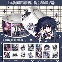 Honkai:Star Rail Ashveil 12 Style 500 Pcs/Roll PVC Waterproof Sticker for Seal Labels Circle Labels Handmade Stationery Stickers