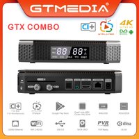 GTMEDIA GTX Combo TV-Box Android 9+DVB-S2/T2/C2 2G+32G 4K/8K Decoder mit Unterstützung für CA-Kartensteckplatz&CI+1.4, SATA-HDD, BT4.1 Decoder