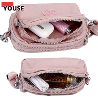 Crossbody Monkey Phone Bag with 3 Zipper Pockets- Lightweight Nylon Purse with Plaid Lining, Casual Wallet Bag for Women Girls