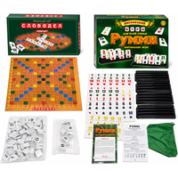 Classic Logic Game Set, Word Tile and Rummy Strategy Board Games with Racks and Tiles for Family Game Night, Russian Version