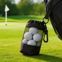 Portable Golf Ball Nylon Storage Bag Mesh Bag with Drawstring Net Fabric Bag Golf Ball Single Side Drawstring Pocket Easy To Use