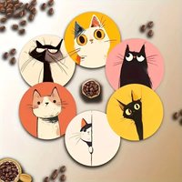 6pcs Classic Wooden Coaster Set - Multi-Purpose Drink Pad, Must-Have for Celebrations, Suitable for Various Occasions & Places