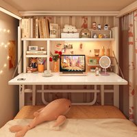 Dormitory bed Small table Simple college student upper and lower bunk Dormitory laptop computer desk
