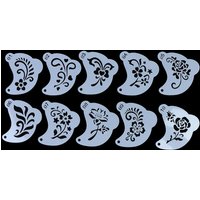 Reusable Washable Face Painting Stencils 20Pcs Pet Plastic Material Mixed Floral Spiderweb Heart Designs