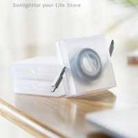 Desktop Cable Organizer Square Rotating Telescopic Data Cable Storage Box Mobile Charging Cable Storage Organizer
