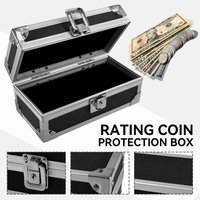 Aluminum Money Box with Key Lock, Bill and Coin Safe Organizer, Portable Small Item Storage Case for Bank Cards, Graded Cards