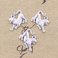 15pcs Charms Animal Tiger 18x24mm Antique Silver Color Pendants DIY Craft Making Handmade Tibetan Jewelry