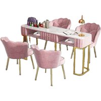 Nail Desk for Technician Manicure Table Nail Table W/Electric Dust Collector & Wrist Rest Cushion Acetone Resistant Nail Table