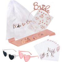 Bachelorette Party Bride to Be Sash Veil Tiara Hairband Heart Shaped Glasses Wedding Bridal Shower Decor Bride Tribe Tattoos