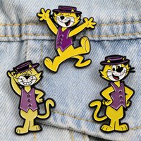 Cartoon Enamel Pins Cute Yellow Cat Brooches Lapel Pins for Backpacks Jackets Hats Bags Fashion Jewelry Gifts for Cat Lovers