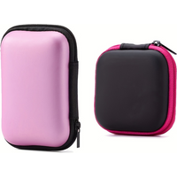 Square EVA Storage Case, Portable Hard Protective Box for Bluetooth Earphones, Earbuds, USB Cables & Small Coins Organizer