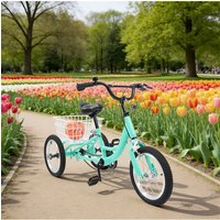 AliExpress NONE 14 Inch Tricycle for Kids, Single Speed 3 Wheel Children's Bike Cruiser Bike Trike with Shopping Basket, 50KG Weight Capacity