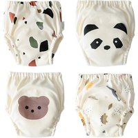 4pcs 2023 New Fashion Reusable Baby Kids Cloth Diaper Panties Washable Potty Training Pants Learning Panties Brief for Children