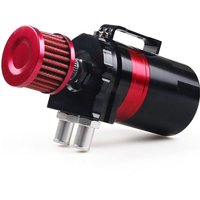 Universal Aluminum Baffled Oil Catch Can Kit with Filter Reservoir Tank