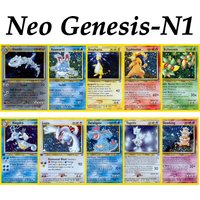 PTCG Pocket Neo Genesis-N1 Vintage Cosmos Holo Lugia Heracross Togetic Bellossom Skarmory Steelix Proxy Cards Collection
