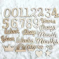 Baby's Birth Month Digital Wooden Diy Full Moon Scene Arrangement Photo Props Wall Digital Alphabet Decoration