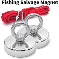 Salvage Magnet Heavy Duty Search Magnets Strong Neodymium Magnetic HookMagnet Sea Fishing Magnet Mounting with Ring Eyebolt DIY
