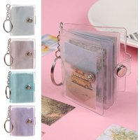 Mini Photo Albums 2 Inch Photos Holder PVC Pockets Photo Albums Key Chain Portable Receipt Holder Stationery Jewelry Accessories
