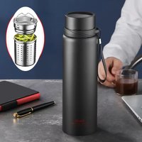 Stainless Steel Thermos Coffee Cup Bottle with Big Filter Vacuum Flask Portable Thermos Insulated Cup 800 1000 1600ml 1 Litre