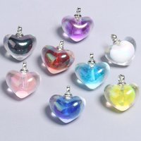 10pcs 19x18mm AB Color Acrylic Charms Love Heart Charms Pendant for Jewelry Making Diy Keychain Bracelets Necklaces Accessories