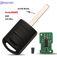 Jingyuqin 2BT clé à distance pour 5WK48668 pour AGILA MERIVA ASTRA CORSA C COMBO VAN TIGRA VECTRA ASK 433.9MHz avec puce ID40 pour Opel