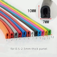 -Shape Sealing Strip,Edge Enclosure for 0.8-mm Thick Glass,Metal Panels,Yellow Orange Green Brown Red Blue White Grey Black Pink