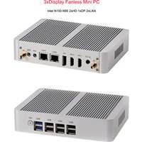 N100 N95 Intel Alder Lake-N Quad Core Fanless Mini PC 3xDisplay 2xHD 1XDP 2xLAN Windows 11 Desktop Office Computer Nuc 16G DDR4