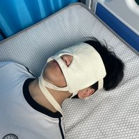 Medical Beige Face Mask with Nose Hole Soft Cotton Patient Care Mask Breathable Clinical Blindfold Reusable Eye Mask