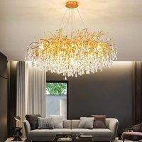Gold Crystal Ceiling Chandeliers For Dining Living Room Bedroom Luxury Tree Branch Chandelier Pendant Light Decor Lustre