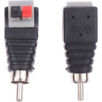 New 2Pcs Speaker Wire Cable To Audio Male Cable Jack Quick Press Plug RCA Connector Adapter Speaker Connector Universal Cable
