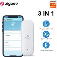 TUYA ZigBee Smart Pir Motion Sensor Detector With Temperature and Humidity Sensor Security Burglar Works With Home Assistant