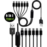6 In 1 Micro USB/Type C Splitter Cable USB A 2.0 to 6 Micro USB Type C Data Charing Cable For iphone xiaomi Tablet Pad