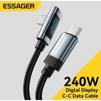 Essager 240W USB Type C Cable 90 Degree Angle PD Fast Charging Charger Wire for iPad MacBook pro Xiaomi Samsung Huawei