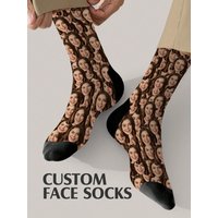 Custom Face Socks Personalized Photo Socks Funny Picture Printed Socks Two Sizes Available Unique Gift
