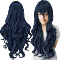 Synthetic Midnight Blue Cosplay Wig Sayaka Maizono Lolita Hair Curly Deep Navy Anime Umi Sonoda Wigs Halloween Costume Wig