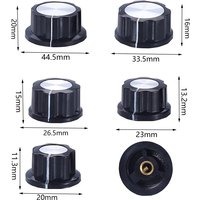 2pcs Potentiometer Knob Kit for Hole 6mm Dia MF-A01 MF-A02 MF-A03 MF-A04 MF-A05 Rotary Switch Knobs Caps