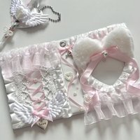 Pink ID Card Holder Lace Decor Photocard Binder 3'' Cards Book Ribbon Handcraft Kawaii Photocard Binder Sleeve