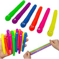 5pcs Colored Caterpillar Pull Worm Noodle Fidget Toy Stretch String TPR Rope Anti Stress String Stress Relief Autism Vent Toys