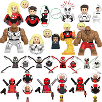 Blind Box Mini Building Blocks TV6203 Figures Big Goblin Spiderman Iron Man Venom Captain Hawk Deadpool Armor Christmas Gift Toy