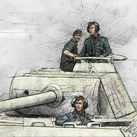 1/35 resin soldier model GK military theme (3 figures without tank) unassembled and unpainted DIY kit 754R
