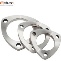 3 Bolt Triangle Car Exhaust Pipe Flange 304 Stainless Steel Universal Exhaust Muffler Downpipe Header Connection Multi Size
